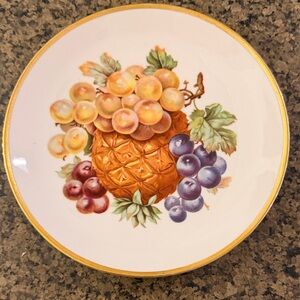 Vintage MITTERTICH Bavaria decorated serving porcelain plate w fruit